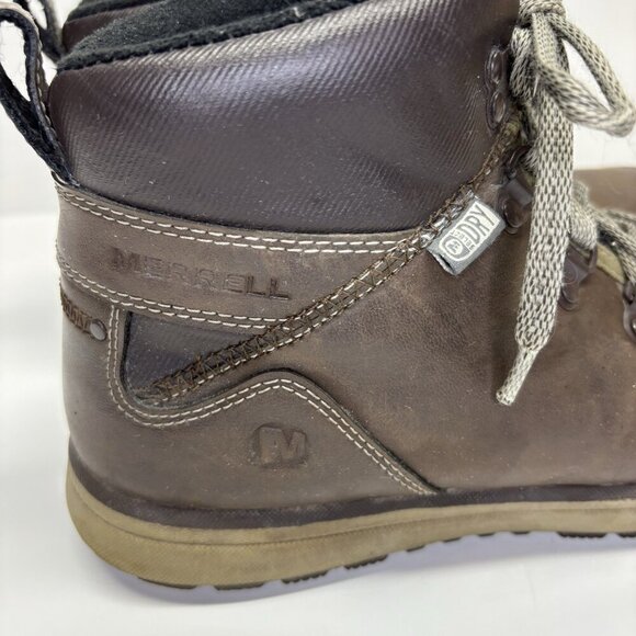 Merrell Black Slate Leather Hiking Boots Mens Size 8 Lace Up Select Warm J23627 - Picture 3 of 13